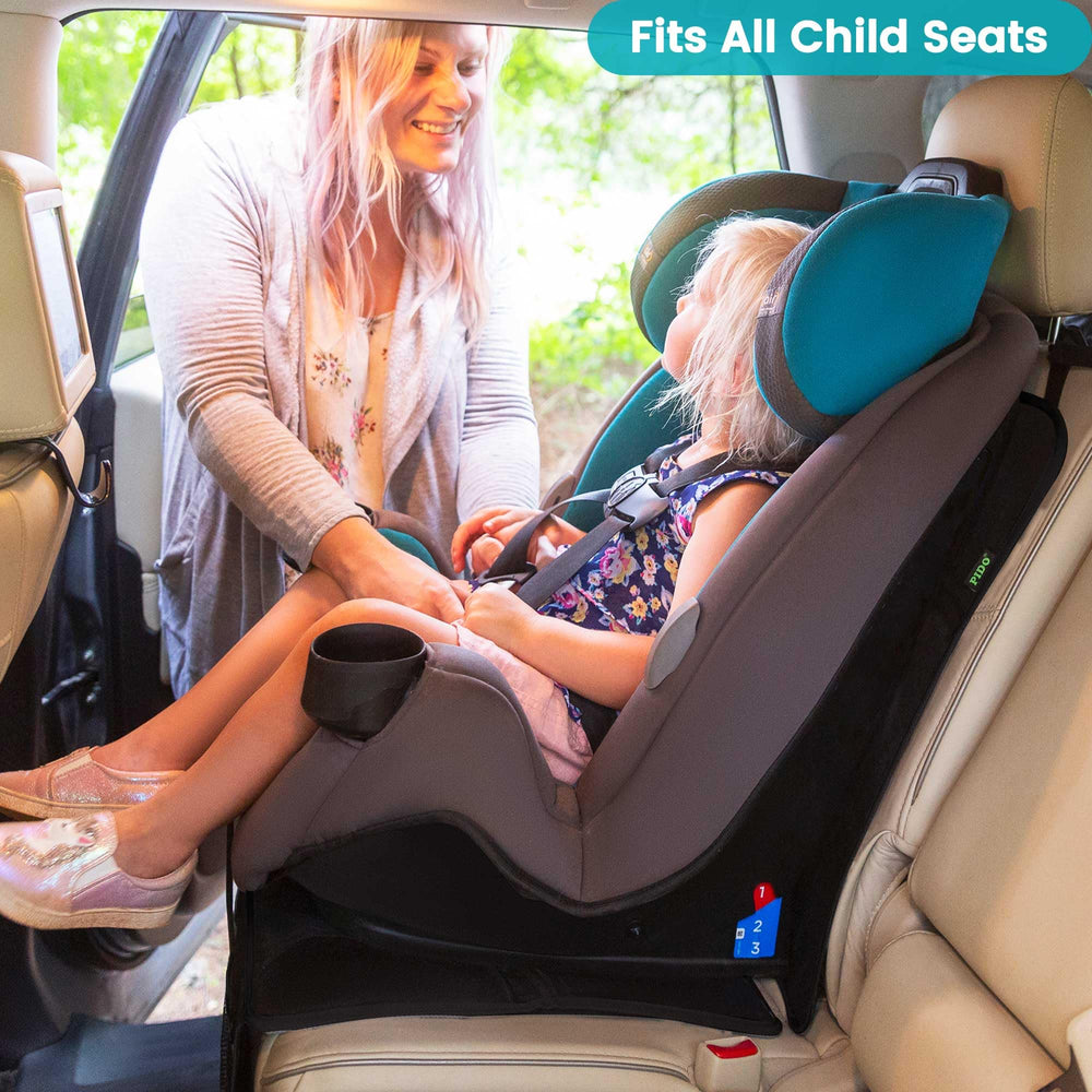 PIDO seat protector offers universal fit compatible with most vehicles.