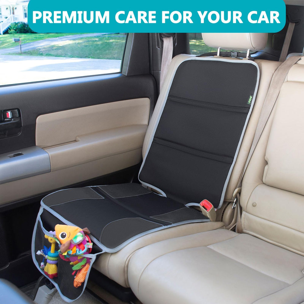 PIDO seat protector features waterproof fabric to guard against spills during trips.