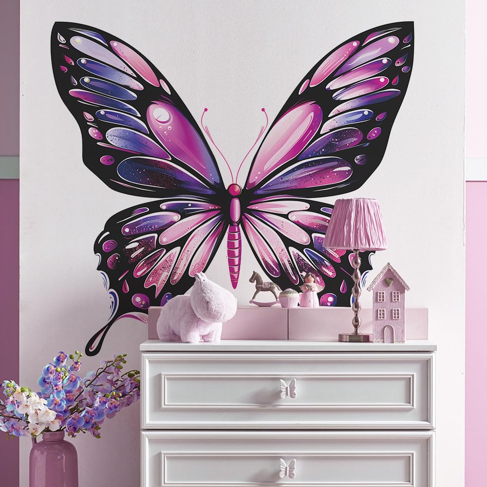 Piduckg butterfly wall stickers removable peel-and-stick on smooth surfaces