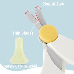 PIGEON 4-in-1 grooming kit baby tweezer with rounded tip for delicate areas.