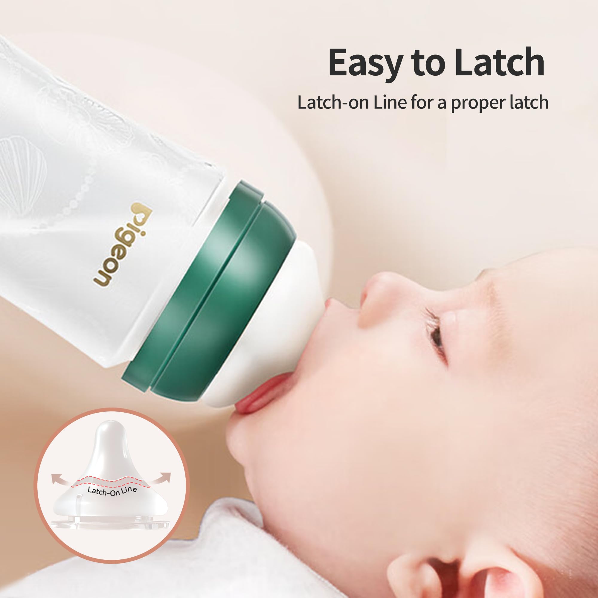 Pigeon anti-colic wide-neck bottle supports comfortable feeding