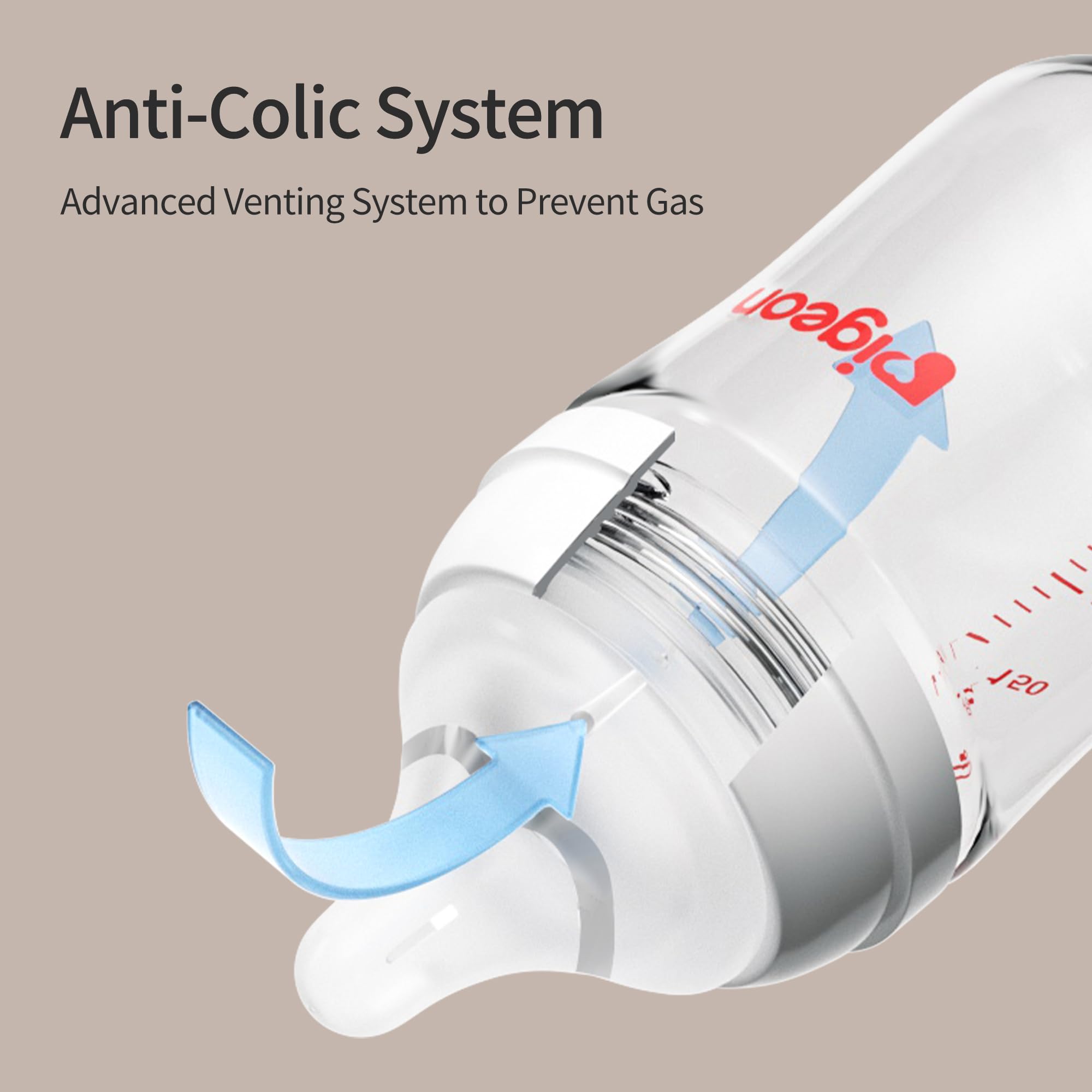 Pigeon baby bottle set packaging highlights multiple bottle sizes for newborns.
