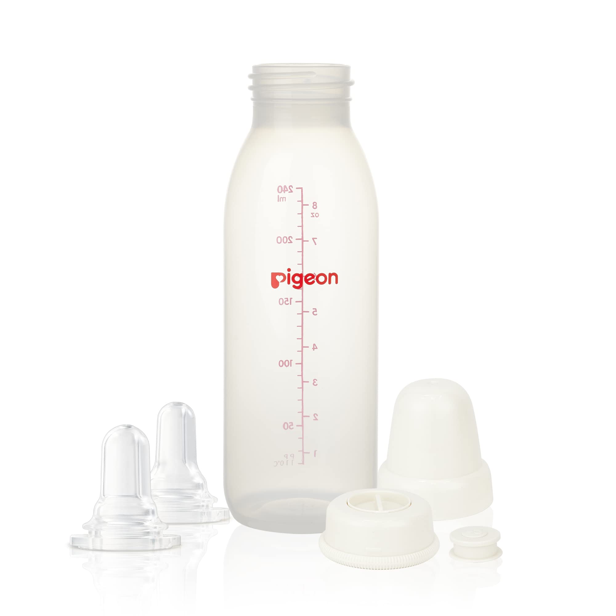 Pigeon baby cleft palate bottle showing two nipples for feeding flexibility.