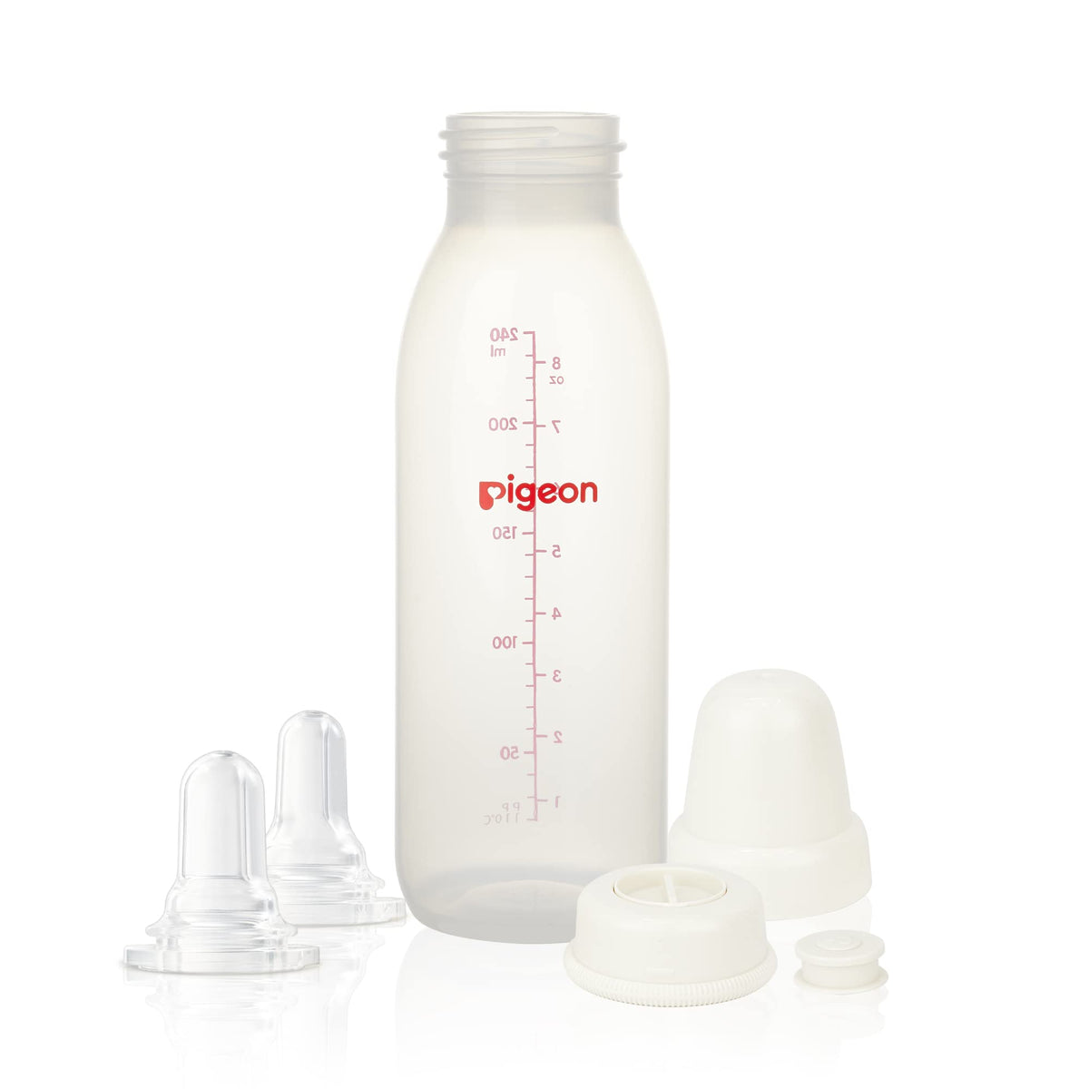 Pigeon baby cleft palate bottle showing two nipples for feeding flexibility.