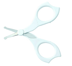 Pigeon baby nail scissors white rounded-tip close-up for gentle trimming