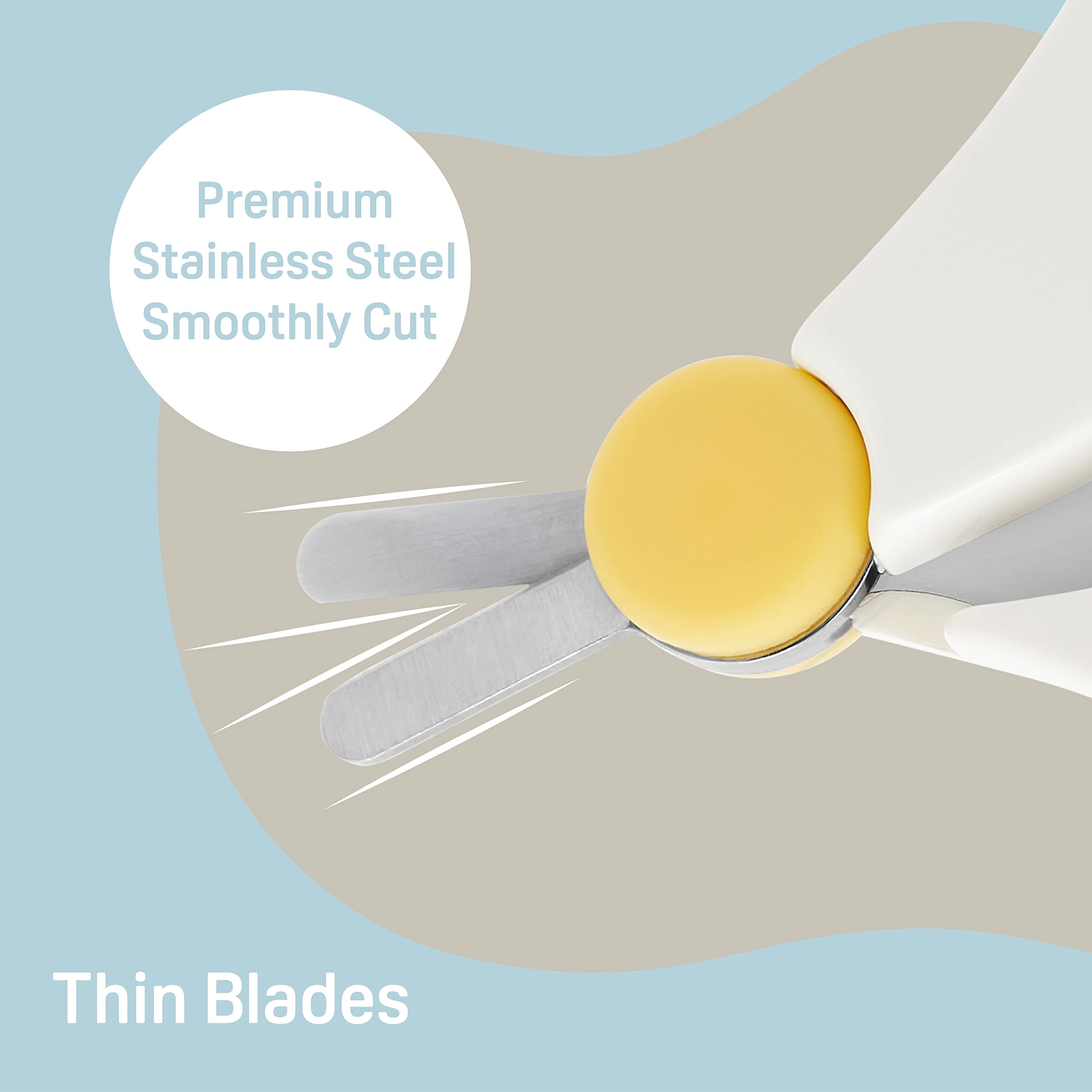 Pigeon nail scissors with protective cover keeps blades clean.