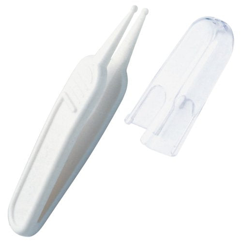 Pigeon baby nose cleaning tweezers storage cap keeps tips clean and portable.