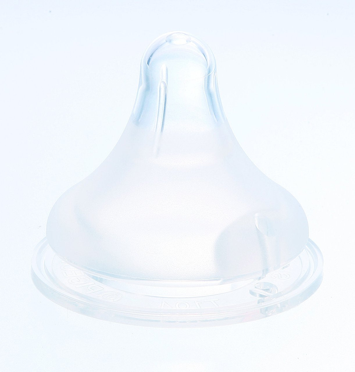 Pigeon nipple held in hand demonstrates compact small-size for newborn feeding