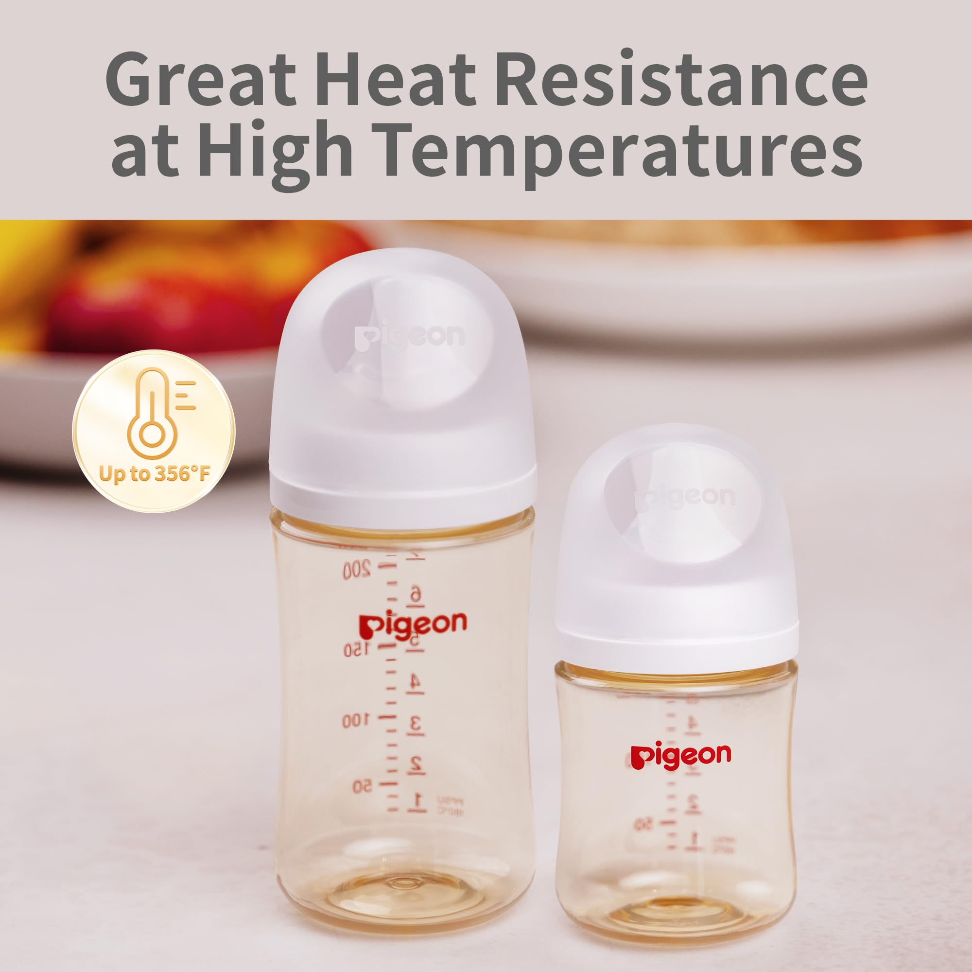 Pigeon PPSU bottle is easy to clean with wide opening and simple parts.