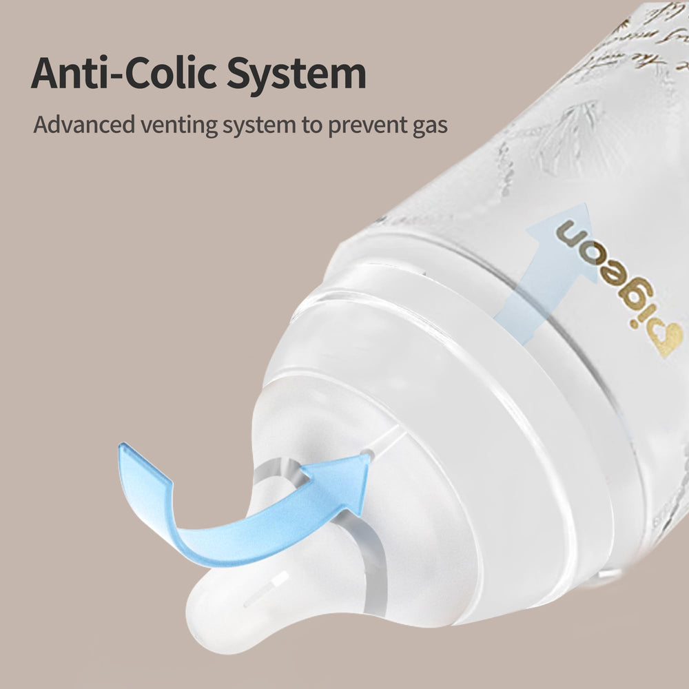 Pigeon wide-neck bottle design simplifies cleaning and filling
