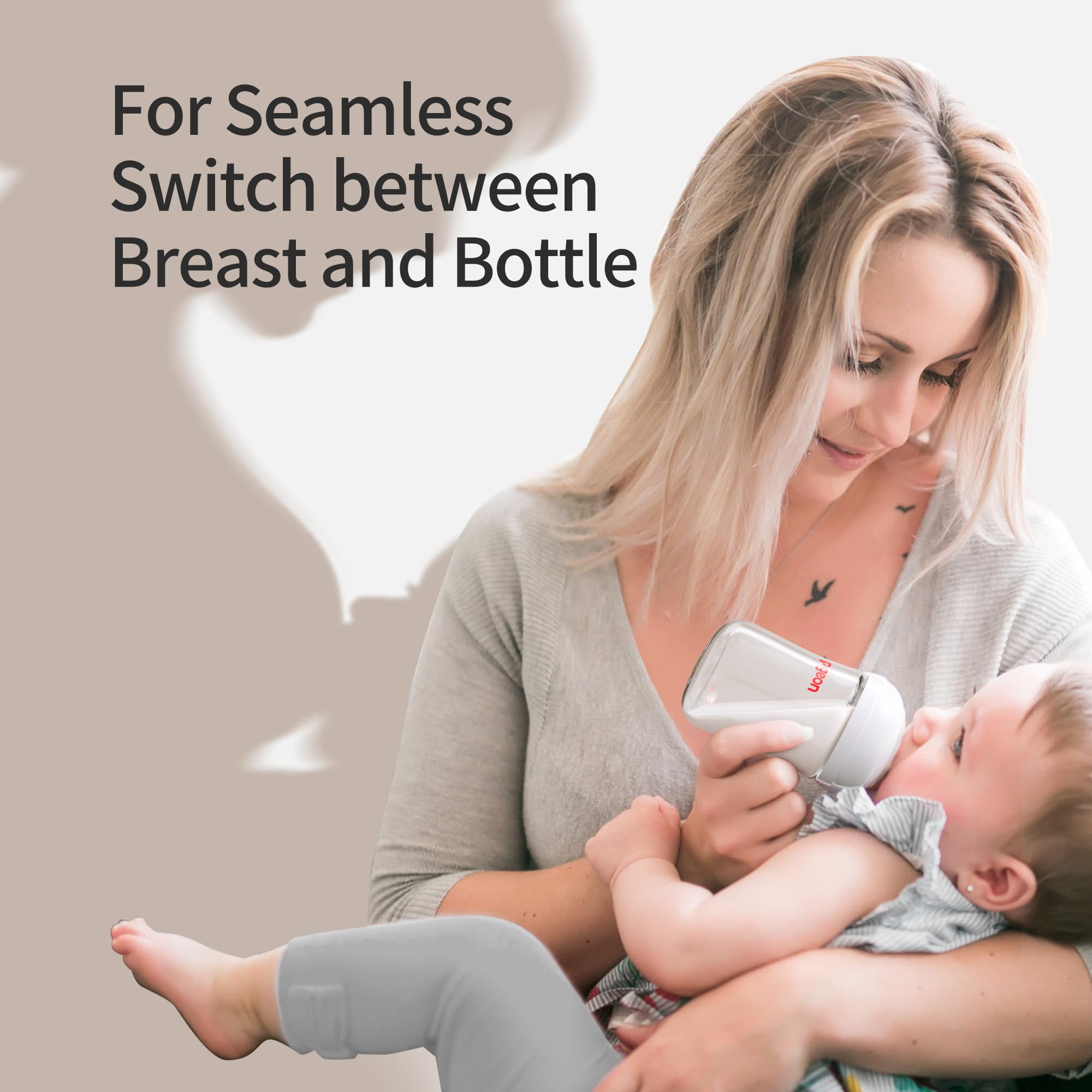 Pigeon glass bottle anti-colic design reduces feeding fuss.