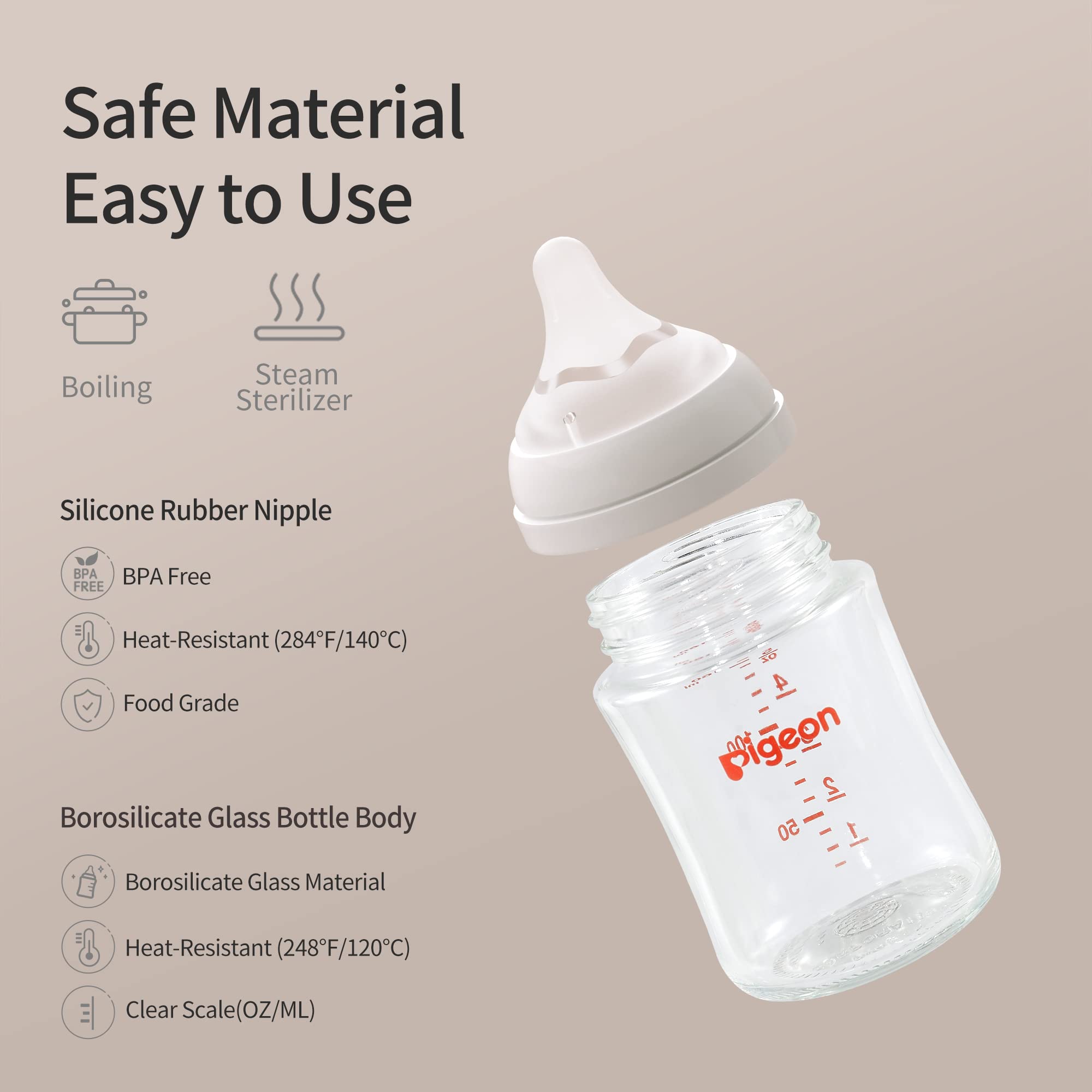 Pigeon Glass Nursing Bottle Pack of 2 for value and convenience.