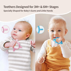 Pigeon Pink Rabbit teether designed for 3M+ early teething comfort.