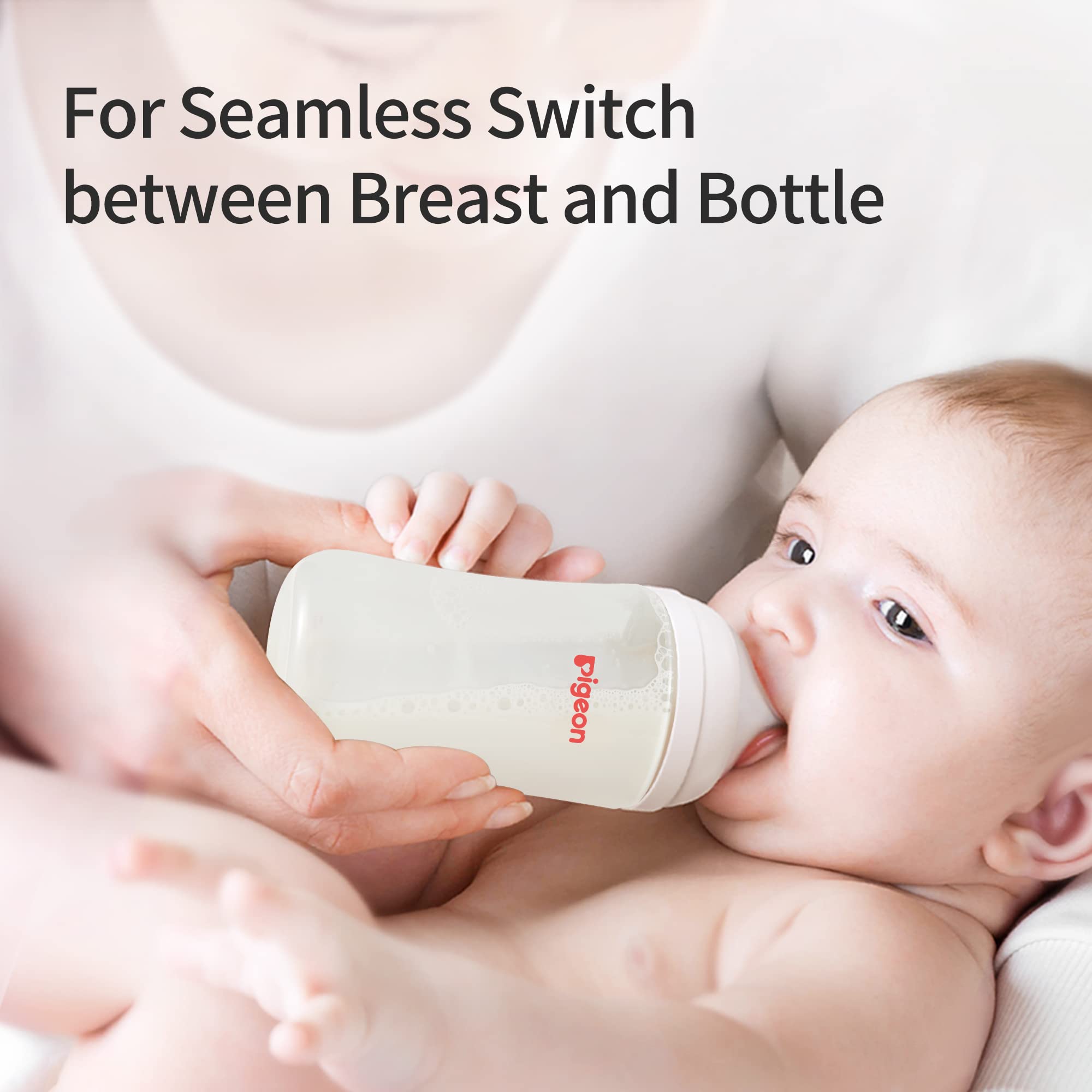 Pigeon PP streamlined body image emphasizes ergonomic grip for comfortable holding.