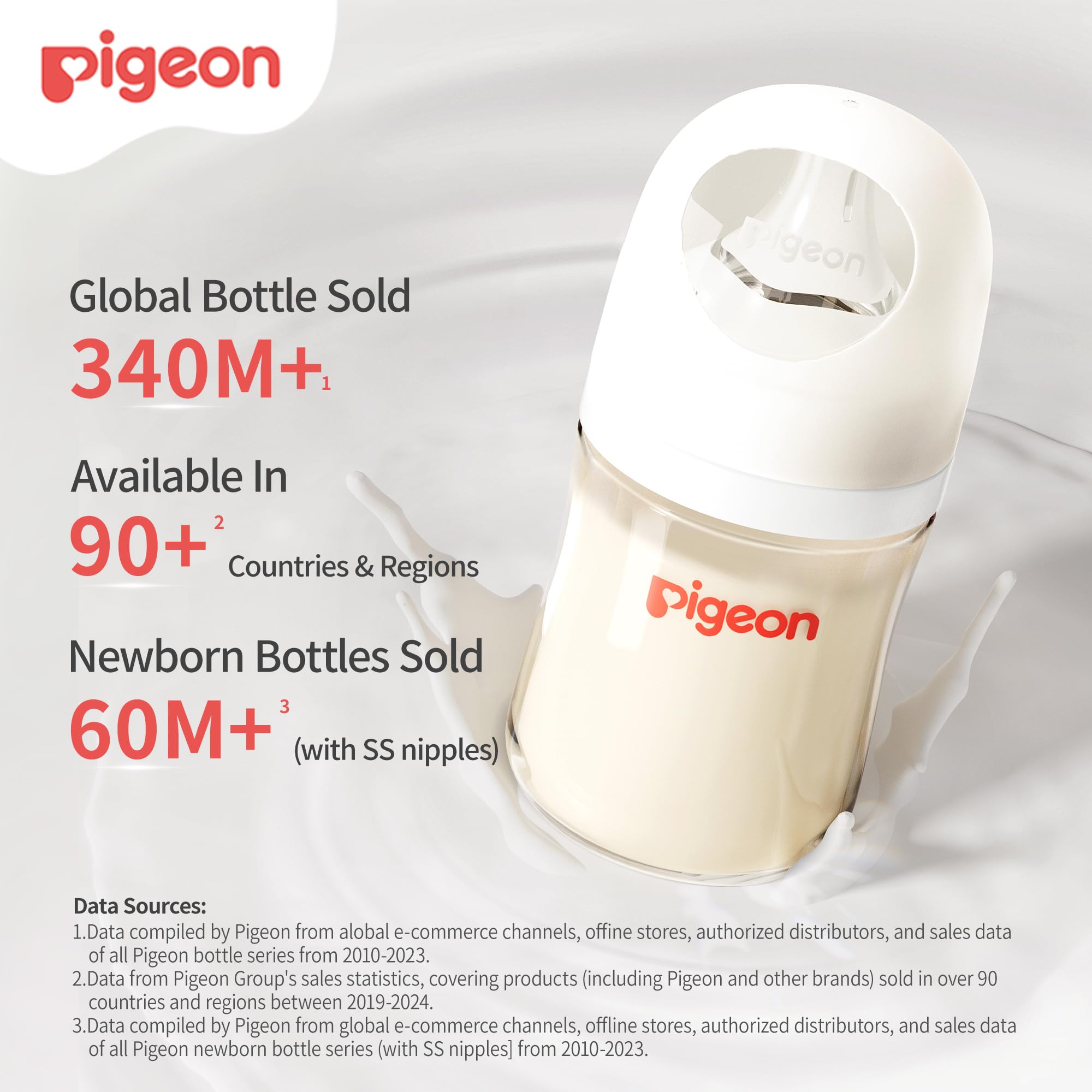 Pigeon PPSU anti-colic design promotes calmer feeding sessions.