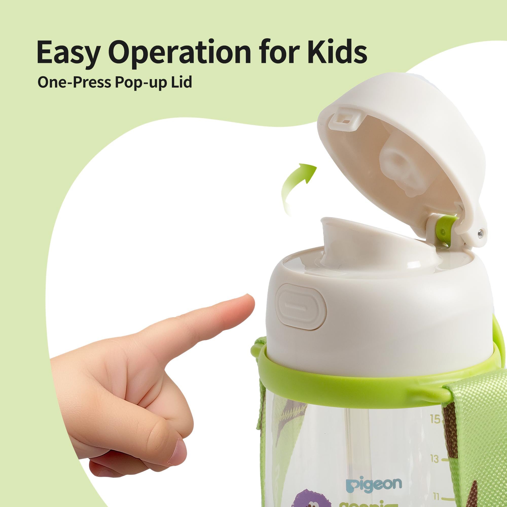 Pigeon PPSU Kids Water Bottle hygienic lip-spout simplifies cleaning and reduces dirt