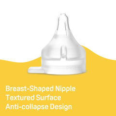 PIGEON Preemie Nipple SS bottle-fit demonstrates transition compatibility.