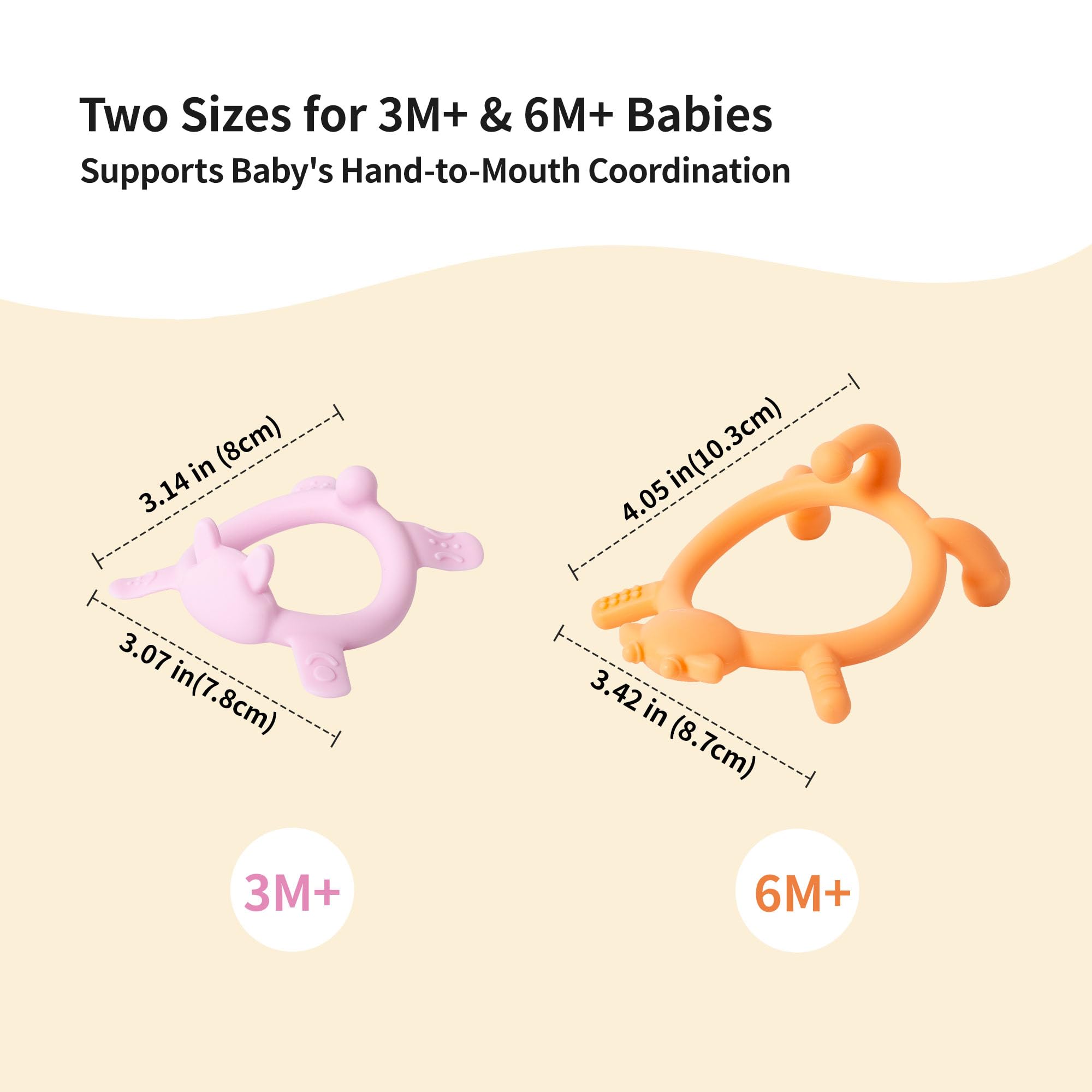 Pigeon blue cat teether held in hand facilitating one-handed soothing play.