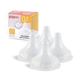 Pigeon silicone nipple SS with latch-on line showing guided latch for smoother feeding