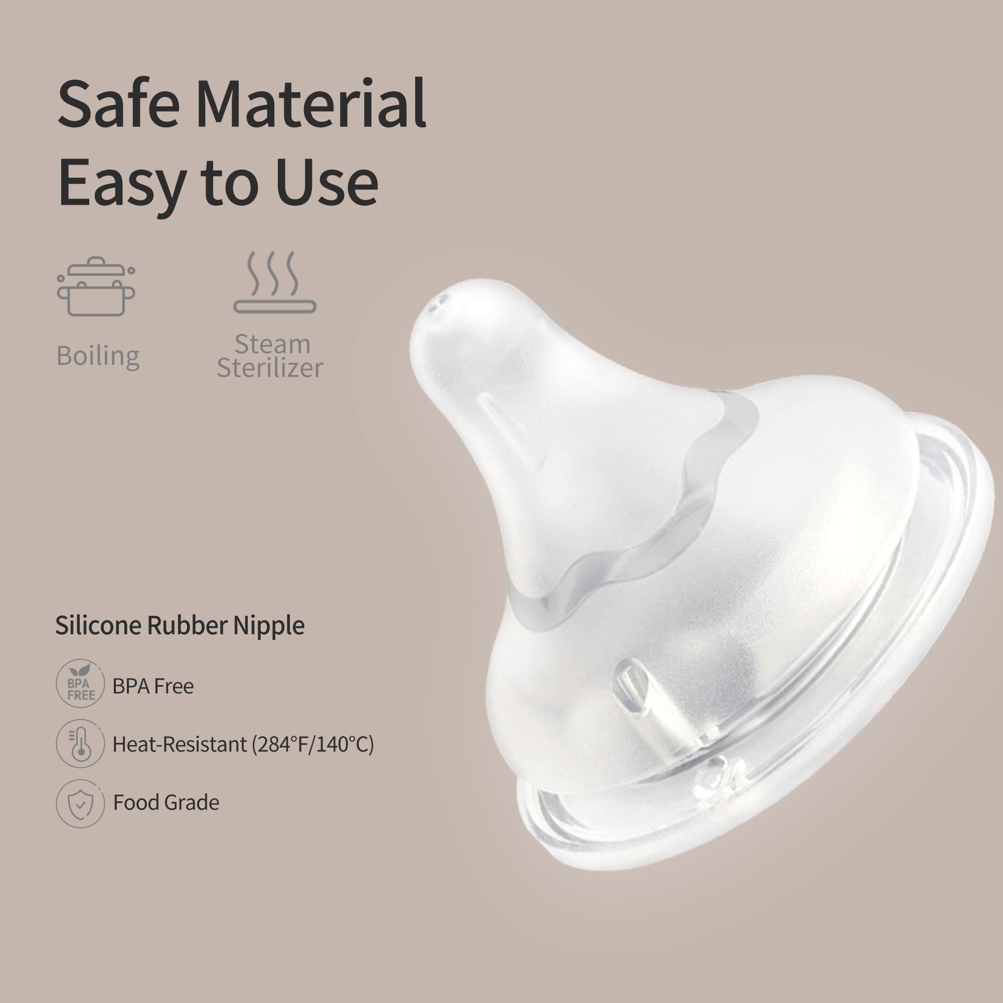 Pigeon silicone nipple SS soft, flexible 100% silicone texture macro view