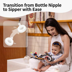 Pigeon Y-cut sipper 6m emphasizes gentle flow for early sipping.