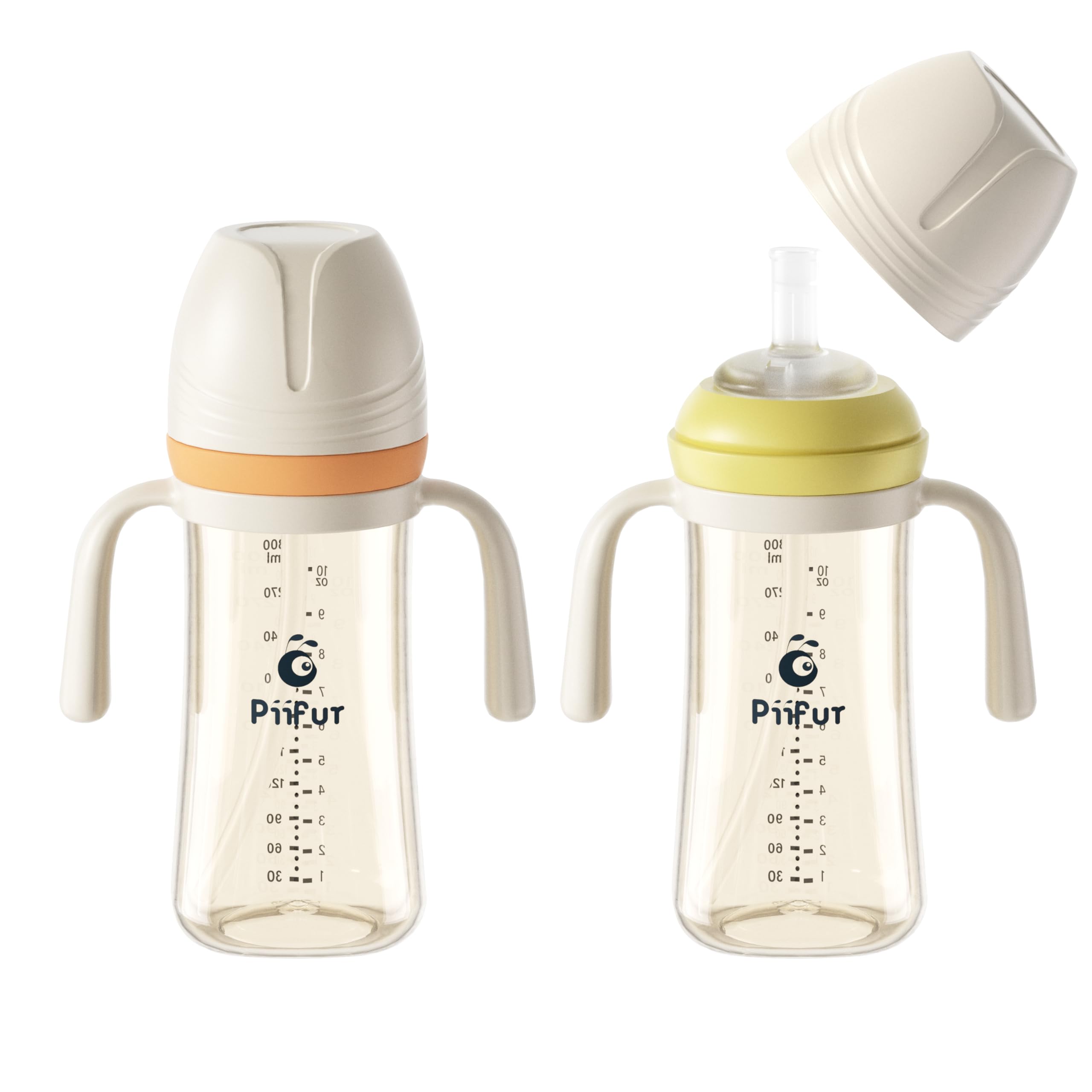 Piifur sippy cups no-spill straw with handle for confident toddlers