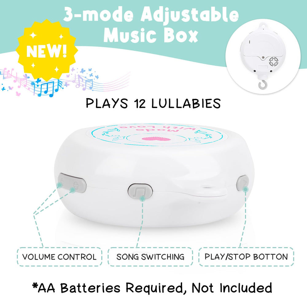 PIIKAGO 3-mode music offers soothing melodies to support bedtime routines.