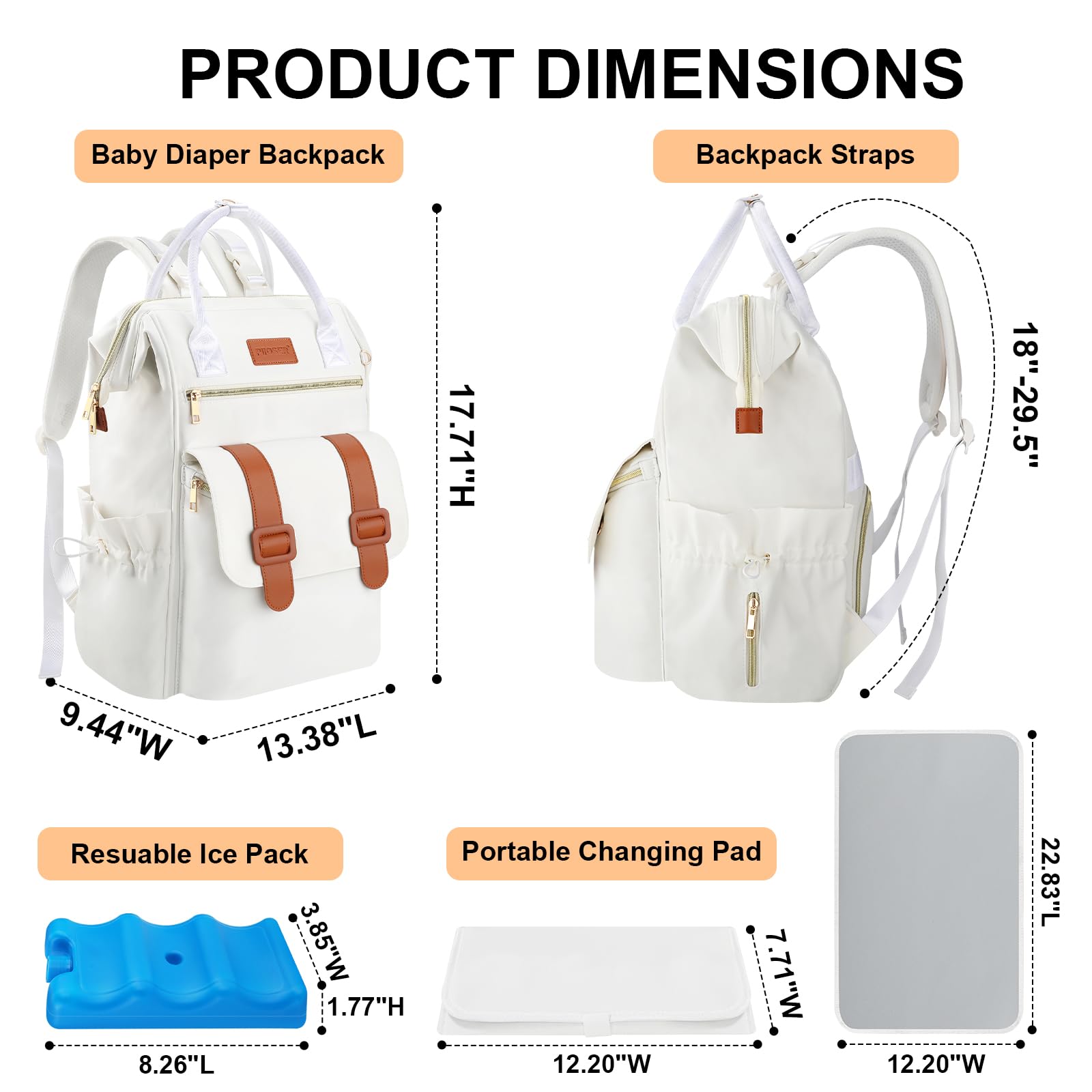 PIIOSER back luggage strap in cream simplifies airport travel