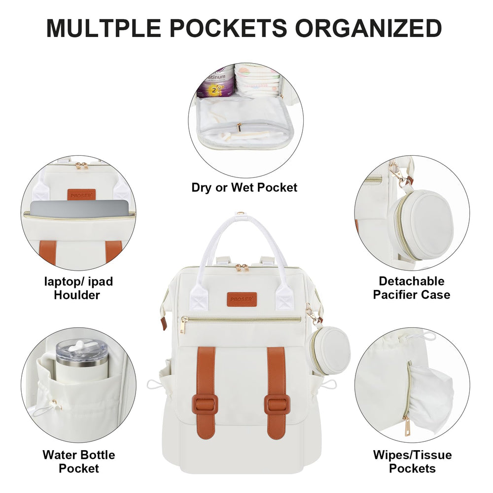 PIIOSER detachable pacifier case in cream keeps small items organized