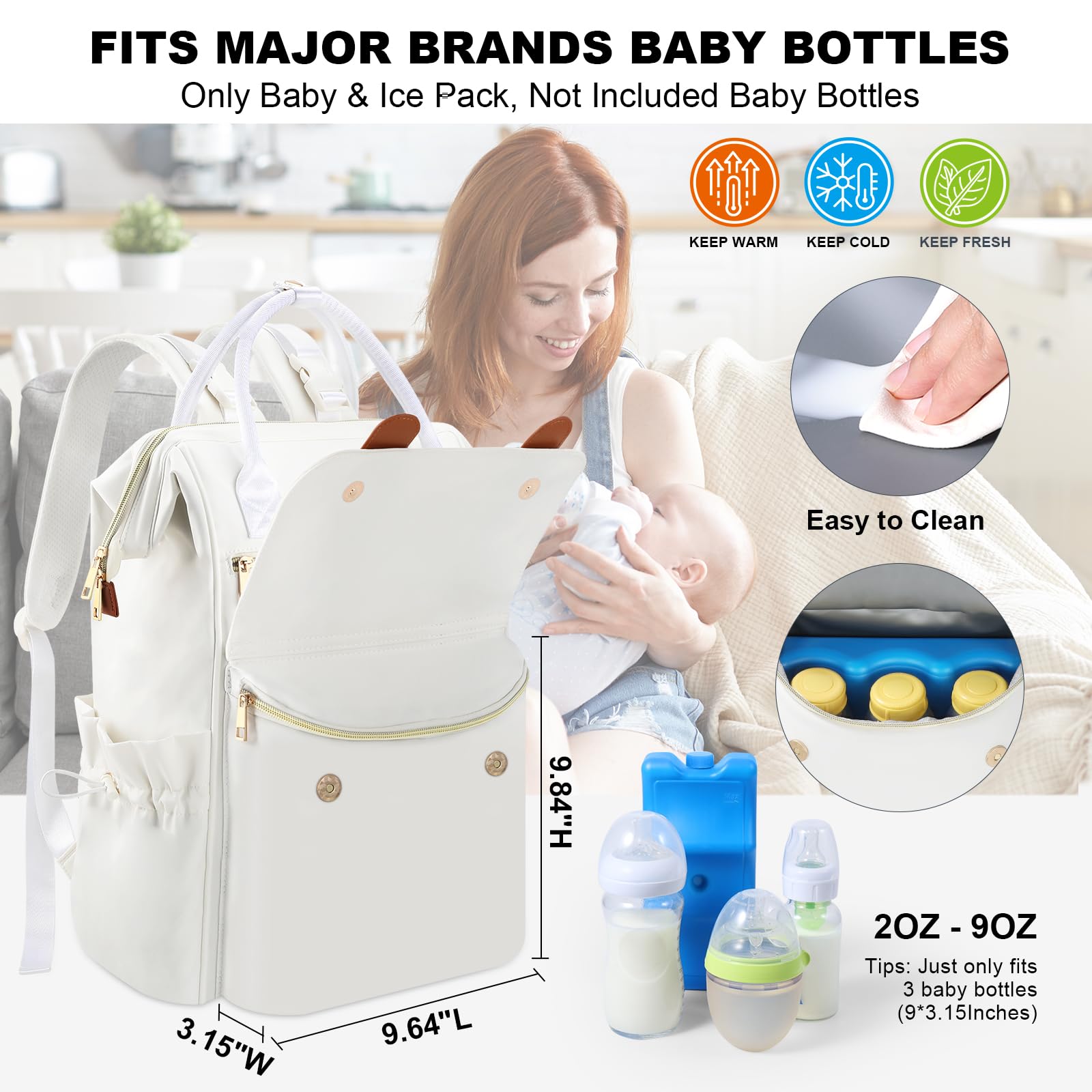 PIIOSER reusable ice pack in cream keeps bottles cool during trips