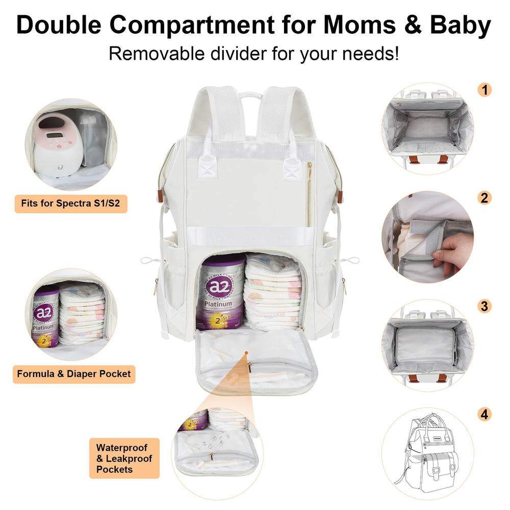 PIIOSER stroller clips in cream attach securely to most strollers