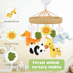 PIIKAGO Animals crib mobile giraffe plush toys spark early recognition with bright colors.