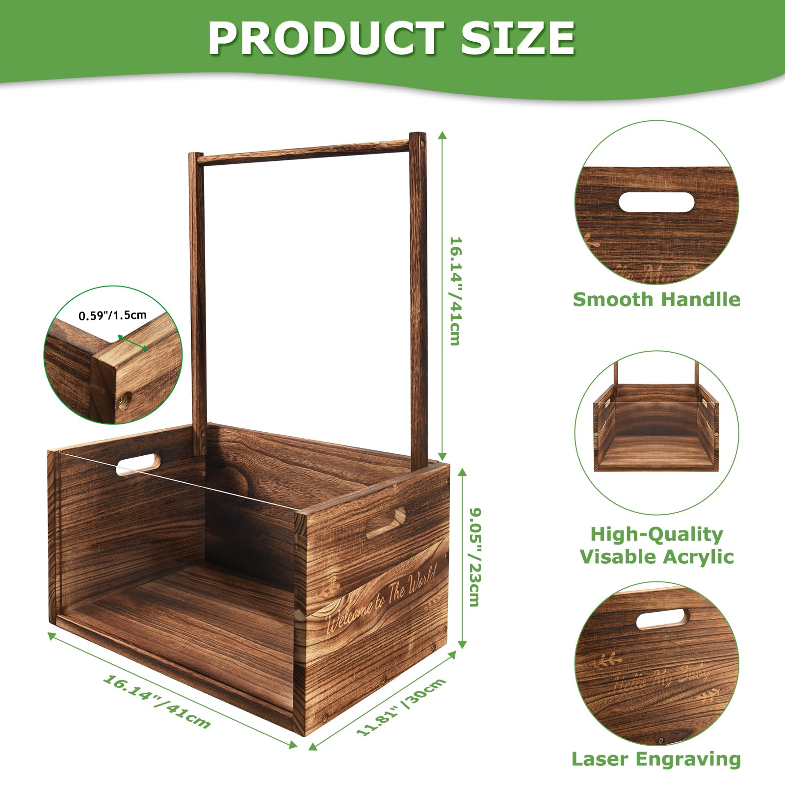 PIIOSER Baby Shower Crate acrylic panel allows quick item visibility