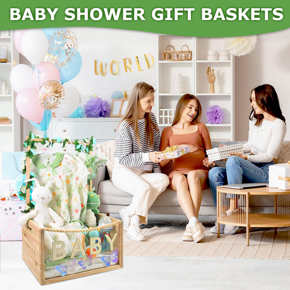 PIIOSER Baby Shower Crate DIY decorations invite personalized nursery style and creative setup.