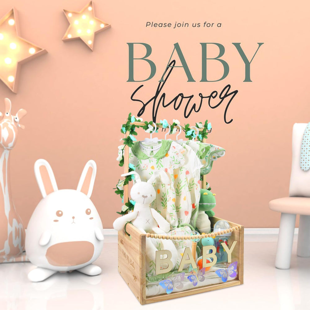 PIIOSER Baby Shower Crate includes accessories for quick assembly and customized arrangement.