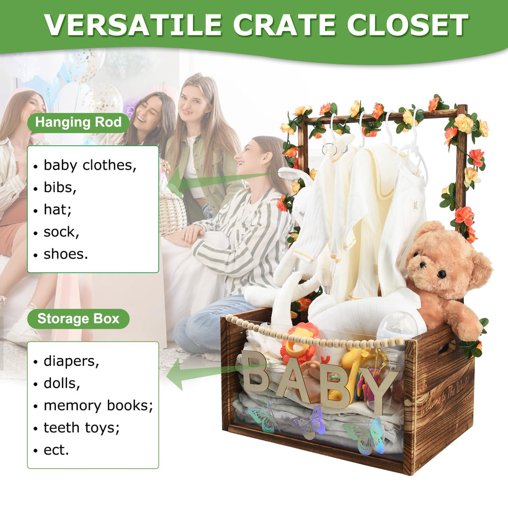 PIIOSER Baby Shower Crate side handles provide easy carrying for on-the-go storage