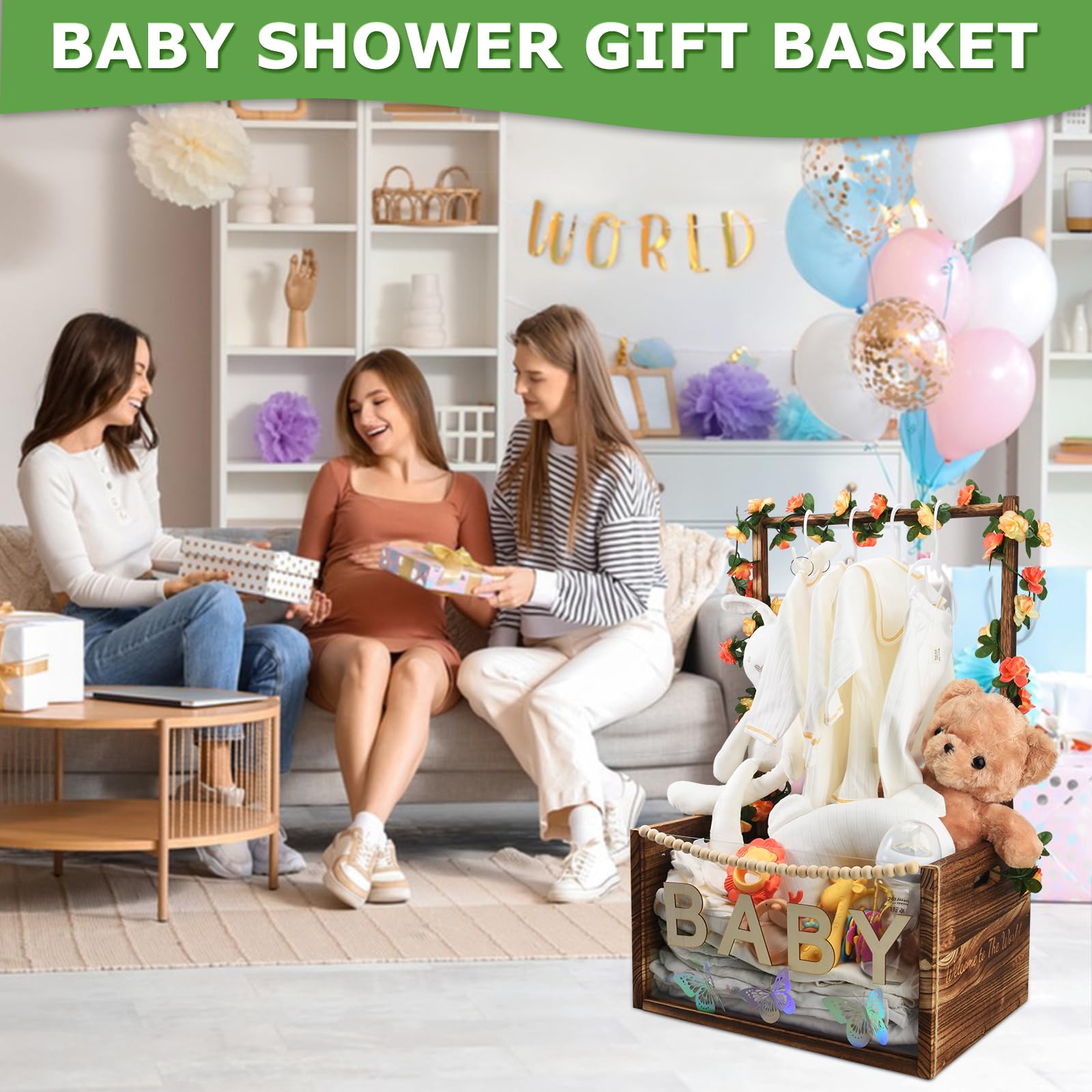 PIIOSER Welcome to World board enhances baby-themed display and keeps keepsakes accessible
