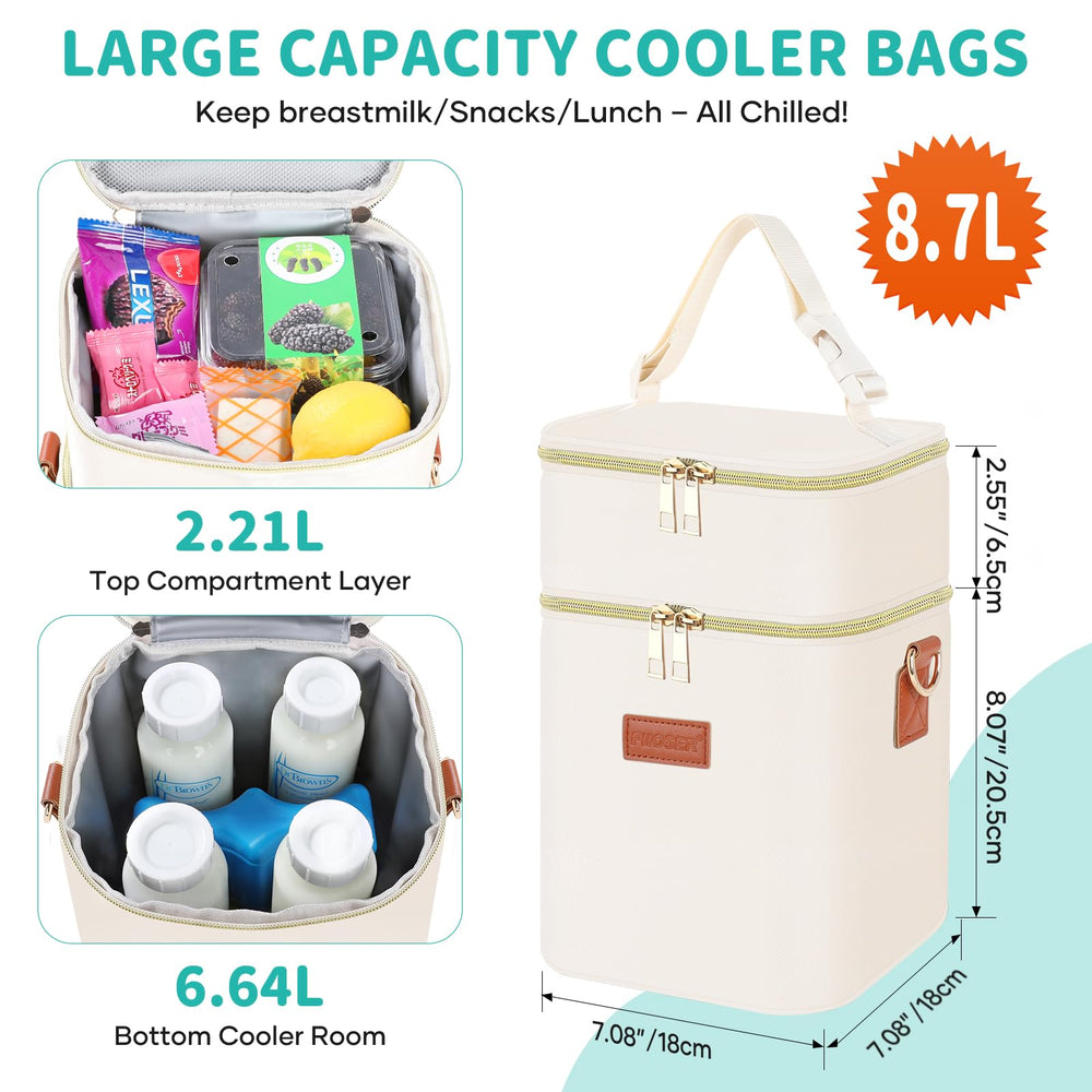 PIIOSER baby tote top compartment stores snacks and pouches.