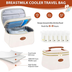 PIIOSER breast milk cooler bag side-pocket view keeps essentials organized