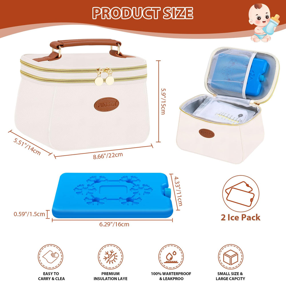 PIIOSER breast milk cooler bag travel-friendly design suits daycare and trips