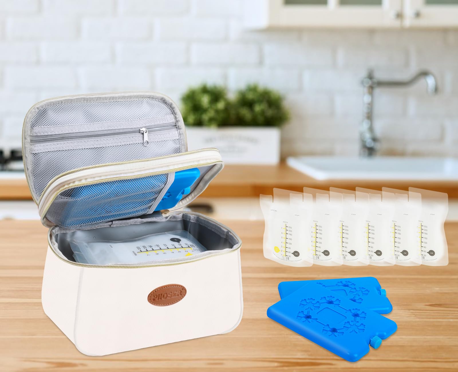 PIIOSER breast milk cooler bag washable liner simplifies cleanup after use