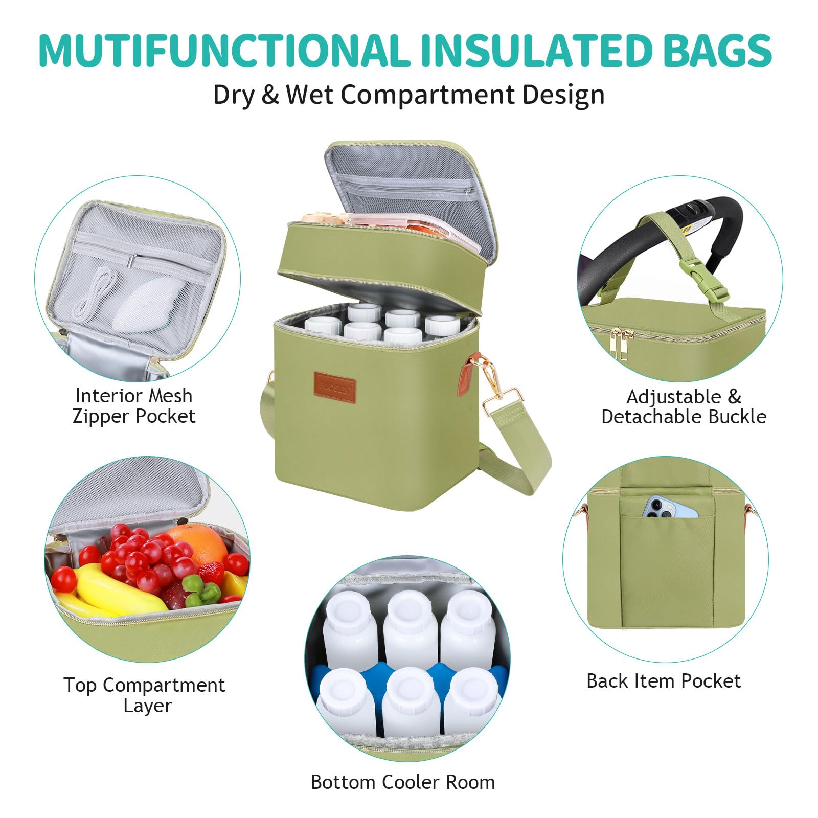 PIIOSER bag holds six bottles up to 9 oz for versatile feeding options.