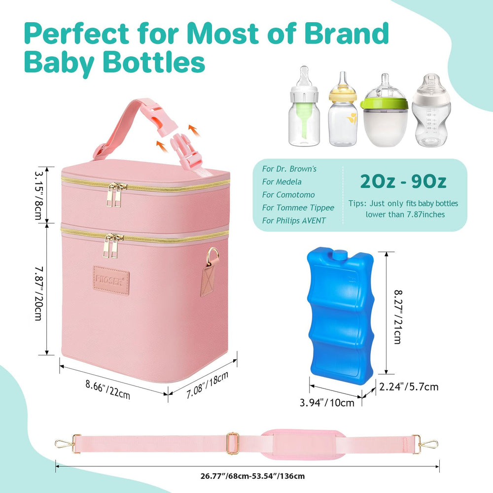 PIIOSER bag fits six bottles up to 9 oz for convenient feeding setups