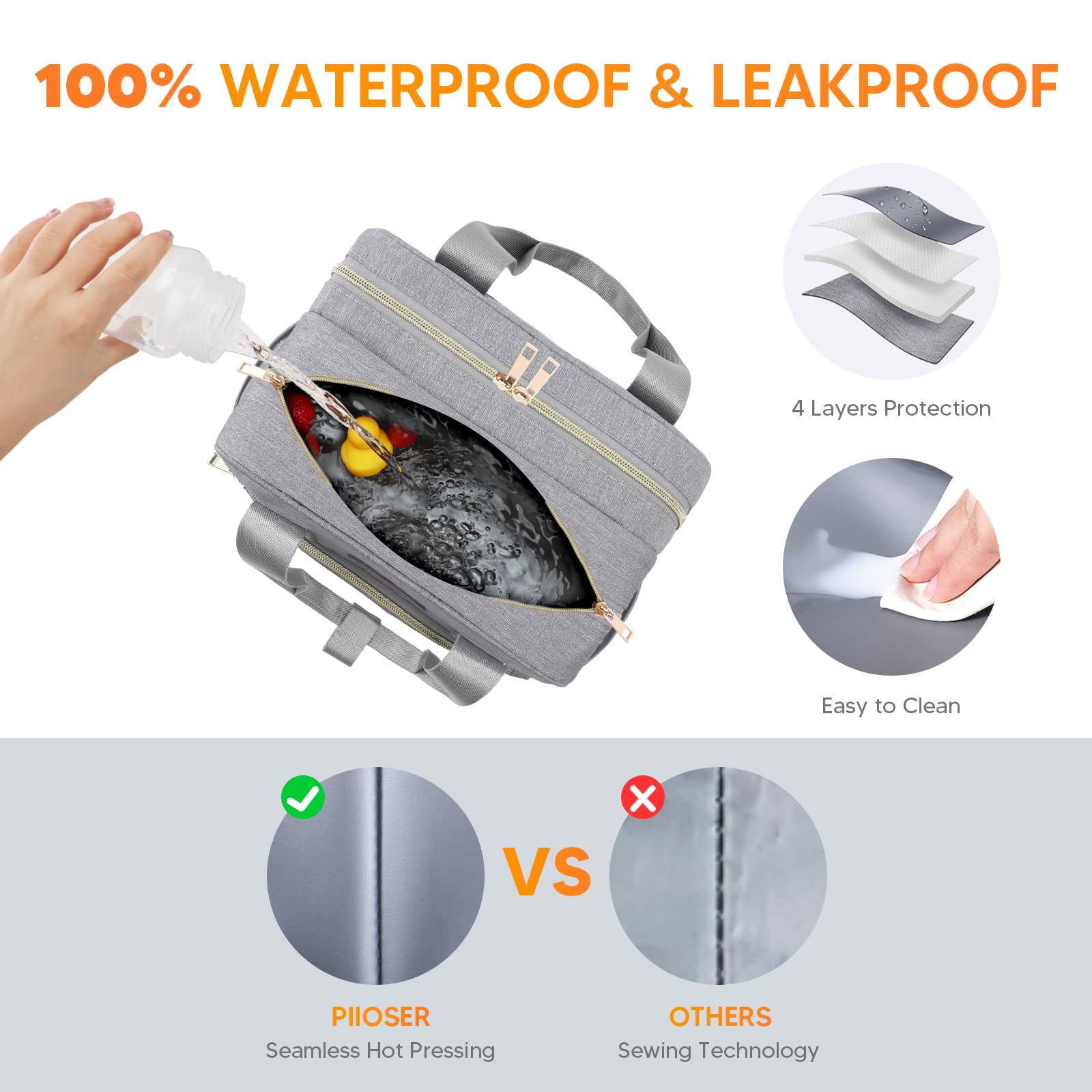 PIIOSER Breastmilk Cooler Bag cooler compartment with ice pack keeps milk cool