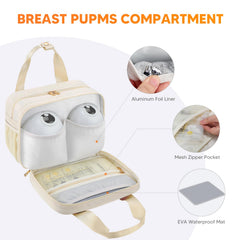 PIIOSER Breastmilk Cooler Bag cooler compartment preserves temperature during daily errands