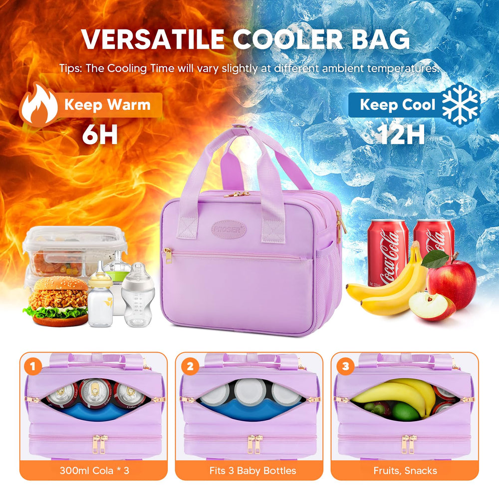 PIIOSER cooler bag interior with ice pack keeps milk fresh for hours