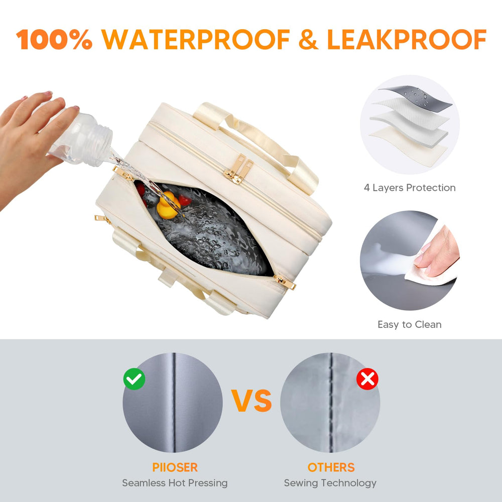 PIIOSER Breastmilk Cooler Bag mesh pocket stores bags and cables neatly for quick access