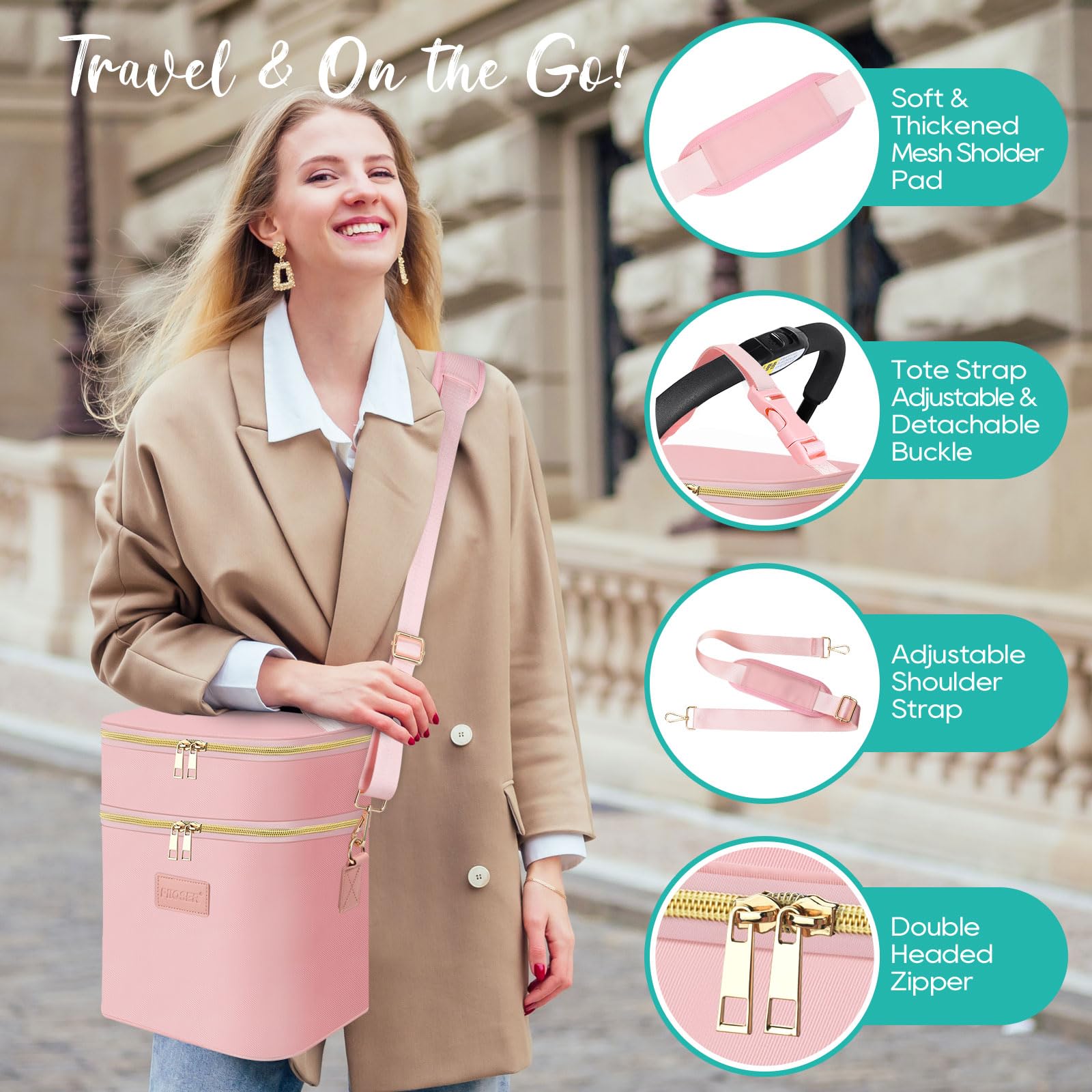 PIIOSER bag adjustable shoulder strap with soft pad eases daily carry