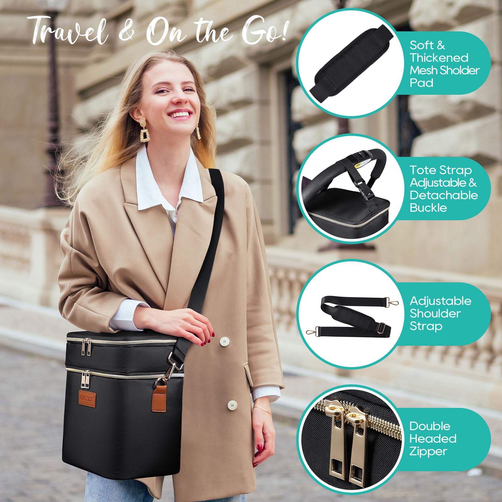 PIIOSER breastmilk cooler bag stroller attachment for hands-free travel