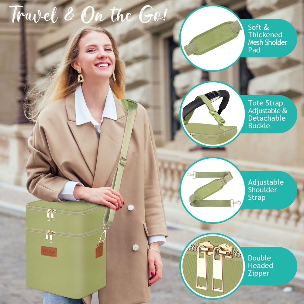 PIIOSER stroller attachment keeps the bag secure while strolling.